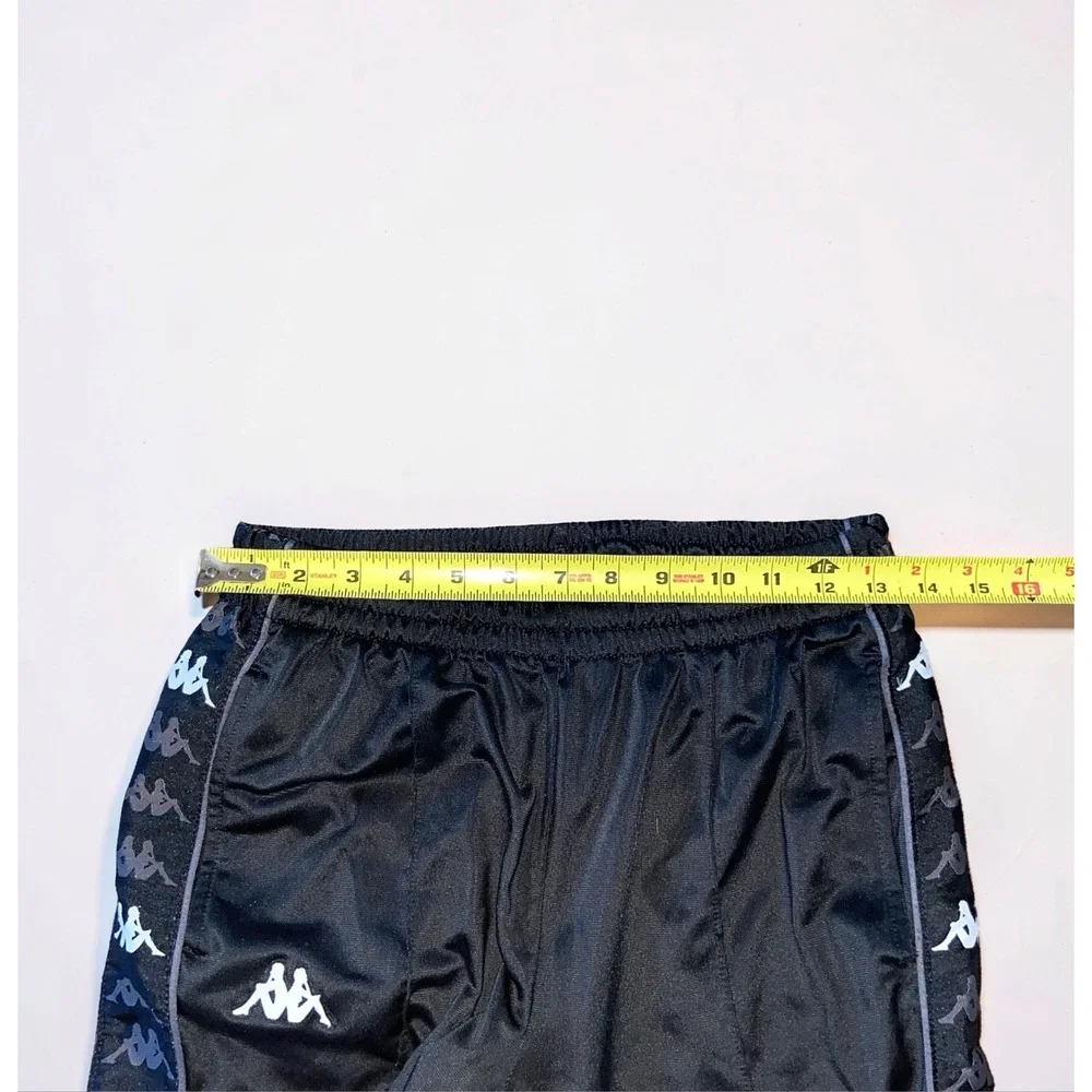 Kappa Mens M Black Logo Tape Track Pants Joggers Activewear